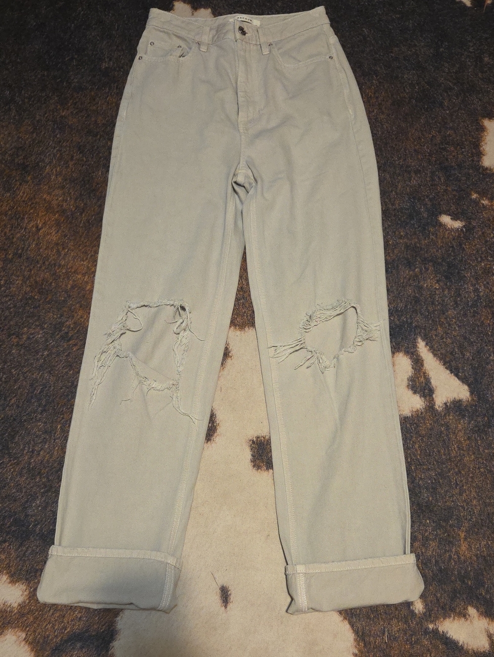 PacSun Light Sage High-Rise Straight Jeans
